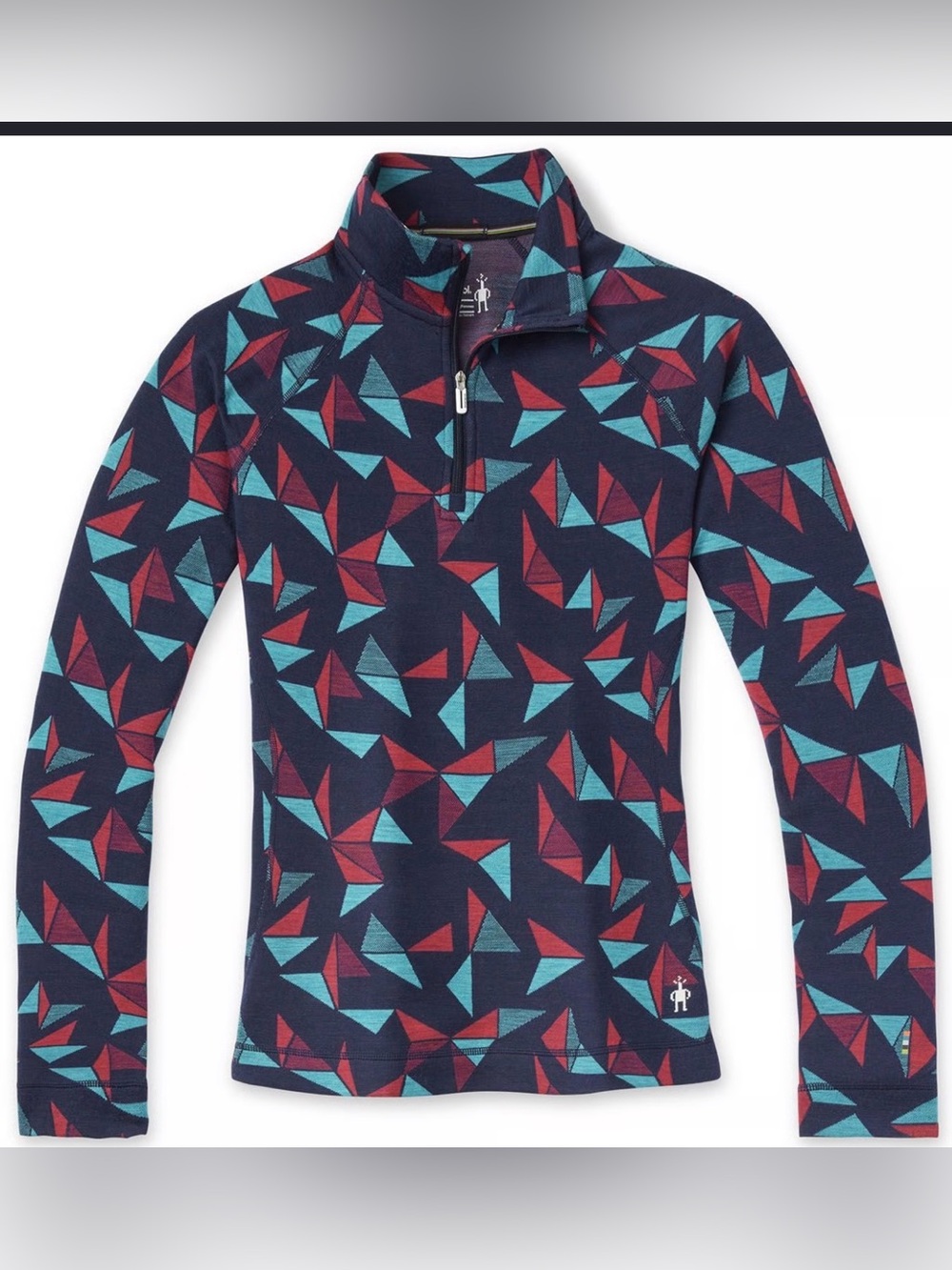 Smartwool Women’s Merino 250 1/4 Zip Geometric Print Baselayer , Small